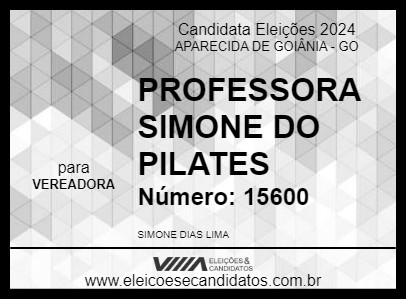 Candidato PROFESSORA SIMONE DO PILATES 2024 - APARECIDA DE GOIÂNIA - Eleições