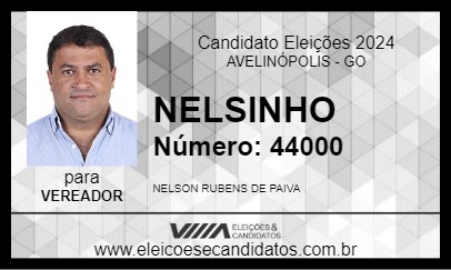 Candidato NELSINHO 2024 - AVELINÓPOLIS - Eleições