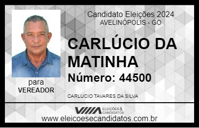 Candidato CARLÚCIO DA MATINHA 2024 - AVELINÓPOLIS - Eleições