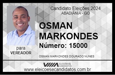 Candidato OSMAN MARKONDES 2024 - ABADIÂNIA - Eleições