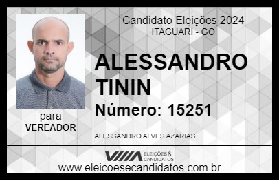 Candidato ALESSANDRO TININ 2024 - ITAGUARI - Eleições