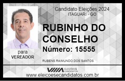 Candidato RUBINHO DO CONSELHO 2024 - ITAGUARI - Eleições