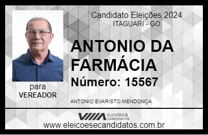 Candidato ANTONIO DA FARMÁCIA 2024 - ITAGUARI - Eleições