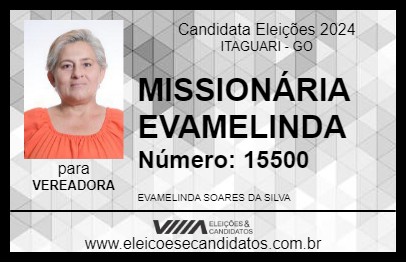 Candidato MISSIONÁRIA EVAMELINDA 2024 - ITAGUARI - Eleições