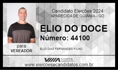 Candidato ELIO DO DOCE 2024 - APARECIDA DE GOIÂNIA - Eleições