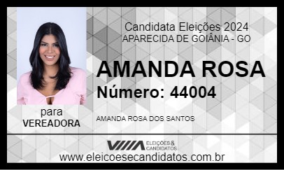 Candidato AMANDA ROSA 2024 - APARECIDA DE GOIÂNIA - Eleições