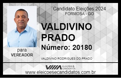 Candidato VALDIVINO PRADO 2024 - FORMOSA - Eleições