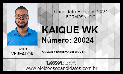 Candidato KAIQUE WK 2024 - FORMOSA - Eleições