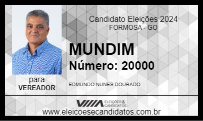 Candidato MUNDIM 2024 - FORMOSA - Eleições