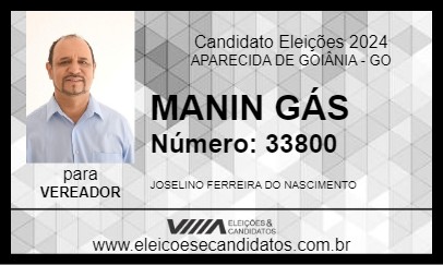 Candidato MANIN GÁS 2024 - APARECIDA DE GOIÂNIA - Eleições