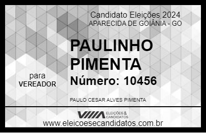 Candidato PAULINHO PIMENTA 2024 - APARECIDA DE GOIÂNIA - Eleições