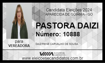 Candidato PASTORA DAIZY 2024 - APARECIDA DE GOIÂNIA - Eleições