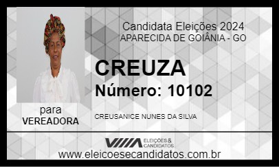 Candidato CREUSA NUNES 2024 - APARECIDA DE GOIÂNIA - Eleições