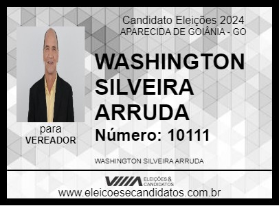 Candidato PROFESSOR WASHINGTON 2024 - APARECIDA DE GOIÂNIA - Eleições