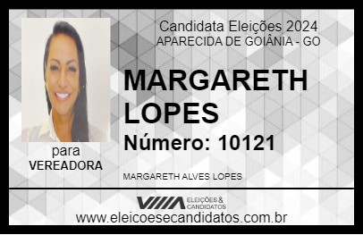 Candidato MARGARETH LOPES 2024 - APARECIDA DE GOIÂNIA - Eleições