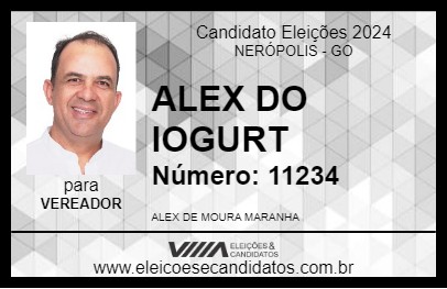 Candidato ALEX DO IOGURT 2024 - NERÓPOLIS - Eleições