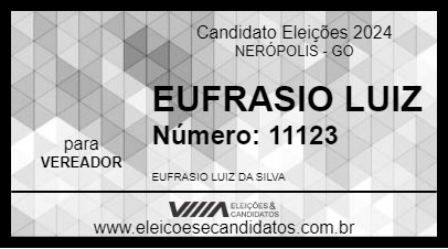 Candidato EUFRASIO LUIZ 2024 - NERÓPOLIS - Eleições