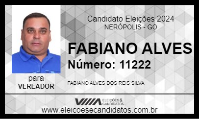 Candidato FABIANO ALVES 2024 - NERÓPOLIS - Eleições