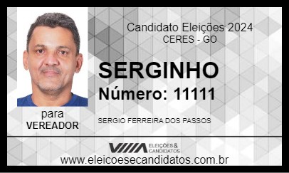 Candidato SERGINHO 2024 - CERES - Eleições