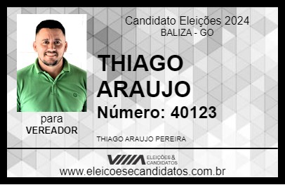 Candidato THIAGO ARAUJO 2024 - BALIZA - Eleições