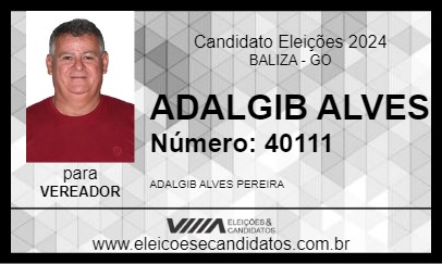 Candidato ADALGIB ALVES 2024 - BALIZA - Eleições