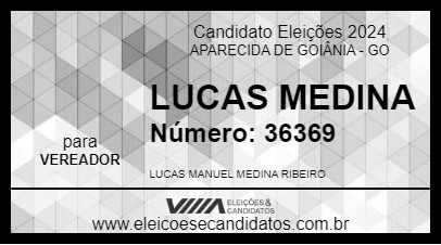 Candidato LUCAS MEDINA 2024 - APARECIDA DE GOIÂNIA - Eleições