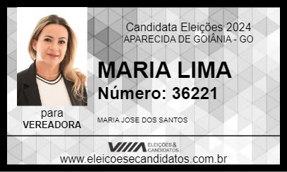 Candidato MARIA LIMA 2024 - APARECIDA DE GOIÂNIA - Eleições