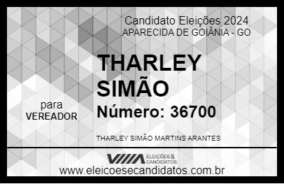 Candidato THARLEY SIMÃO 2024 - APARECIDA DE GOIÂNIA - Eleições