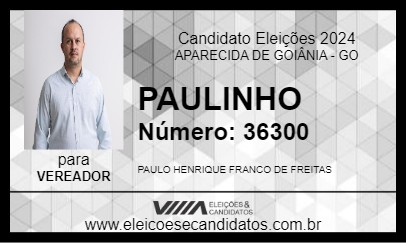 Candidato PAULINHO 2024 - APARECIDA DE GOIÂNIA - Eleições