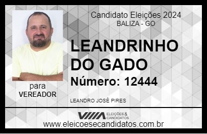 Candidato LEANDRINHO DO GADO 2024 - BALIZA - Eleições