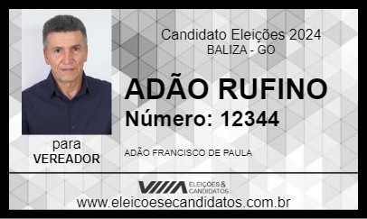 Candidato ADÃO RUFINO 2024 - BALIZA - Eleições