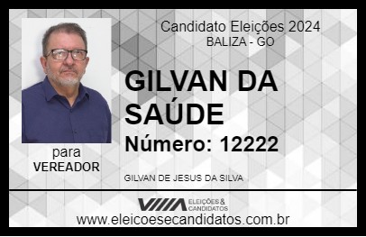 Candidato GILVAN DA SAÚDE 2024 - BALIZA - Eleições