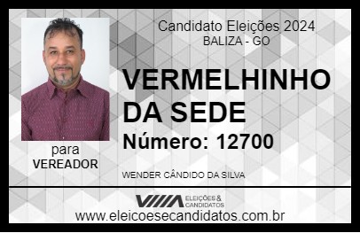 Candidato VERMELHINHO DA SEDE 2024 - BALIZA - Eleições