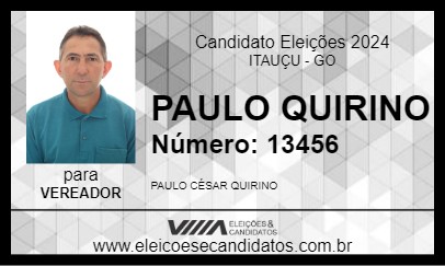 Candidato PAULO QUIRINO 2024 - ITAUÇU - Eleições