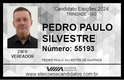 Candidato PEDRO PAULO SILVESTRE 2024 - TRINDADE - Eleições