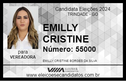 Candidato EMILLY CRISTINE 2024 - TRINDADE - Eleições