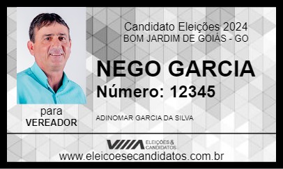 Candidato NEGO GARCIA 2024 - BOM JARDIM DE GOIÁS - Eleições