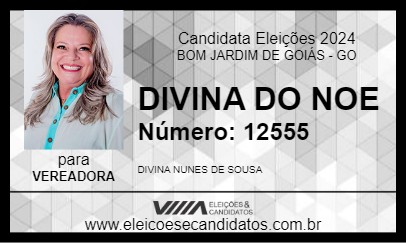 Candidato DIVINA DO NOE 2024 - BOM JARDIM DE GOIÁS - Eleições