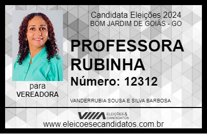 Candidato PROFESSORA RUBINHA 2024 - BOM JARDIM DE GOIÁS - Eleições