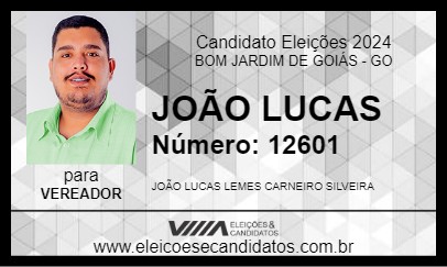 Candidato JOÃO LUCAS 2024 - BOM JARDIM DE GOIÁS - Eleições