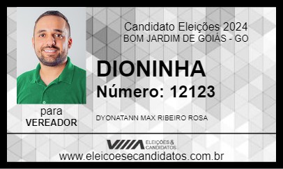 Candidato DIONINHA 2024 - BOM JARDIM DE GOIÁS - Eleições