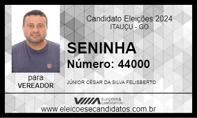 Candidato SENINHA 2024 - ITAUÇU - Eleições