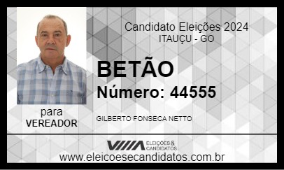 Candidato BETÃO 2024 - ITAUÇU - Eleições