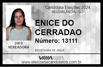 Candidato ENICE DO CERRADAO 2024 - MOZARLÂNDIA - Eleições