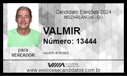 Candidato VALMIR 2024 - MOZARLÂNDIA - Eleições