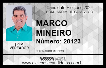 Candidato MARCO MINEIRO 2024 - BOM JARDIM DE GOIÁS - Eleições