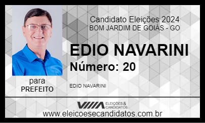 Candidato EDIO NAVARINI 2024 - BOM JARDIM DE GOIÁS - Eleições