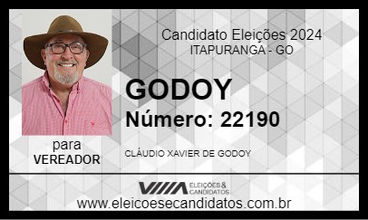 Candidato GODOY 2024 - ITAPURANGA - Eleições