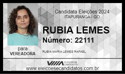 Candidato RUBIA LEMES 2024 - ITAPURANGA - Eleições