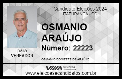 Candidato OSMANIO ARAÚJO 2024 - ITAPURANGA - Eleições